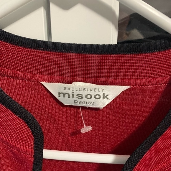 Misook Red Striped Cardigan Jacket Size Small Petite - Picture 3 of 3